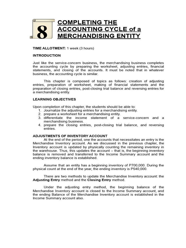 Closing Process in Merchandising Accounting | PDF | Business