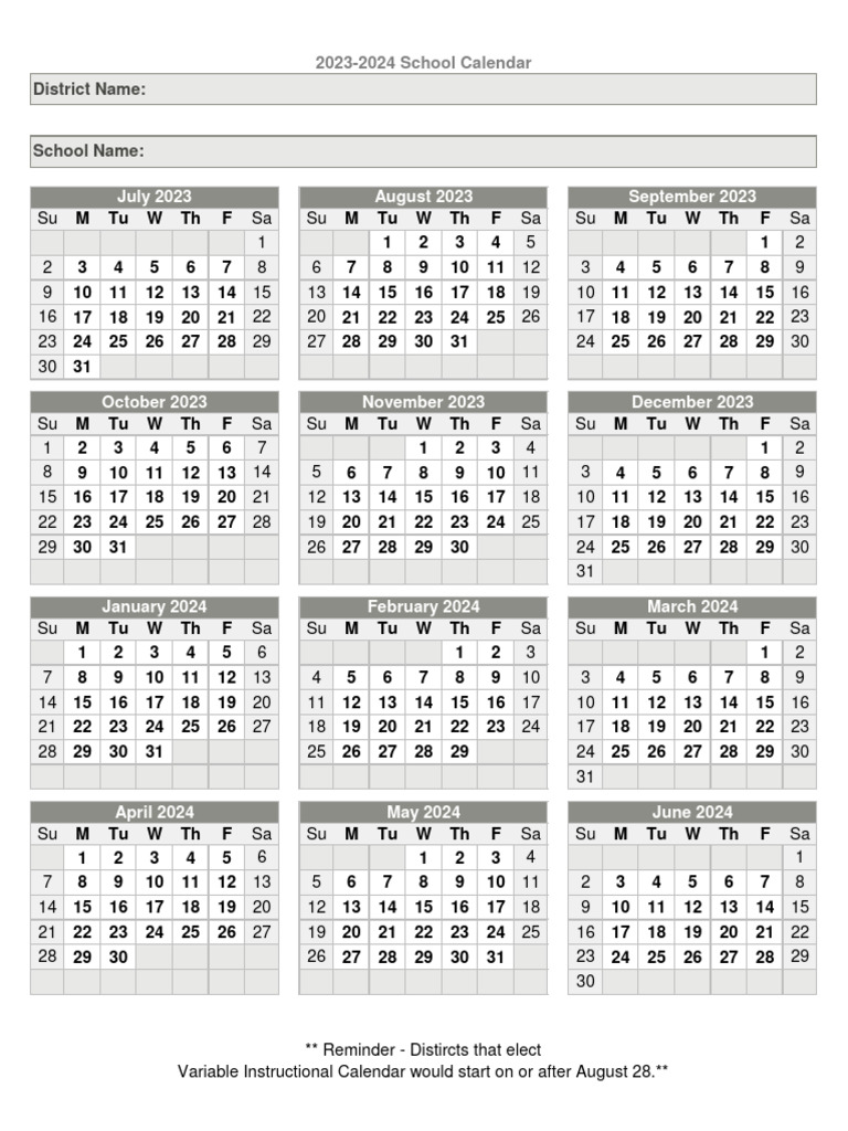 2023 24 School Calendar PDF