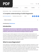 What Is LASSO Regression Definition, Examples and Techniques