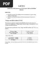 Lab No.2: Calibration of The Microwave VCO Source and Crystal Diode Detector