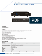 Zone Mixer Amplifier T-2120UC/T-2240UC/T-4120UC/T-4240UC: Specifications