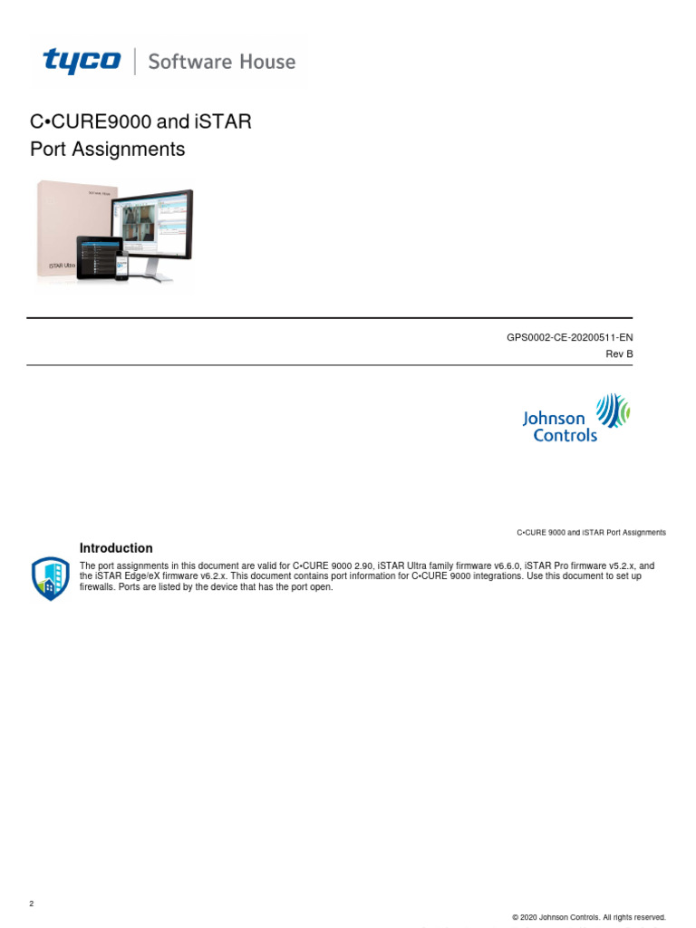 CCURE 9000 and iSTAR Port Assignments Rev B | PDF