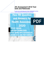 Hesi Health Assessment 2018 Test Bank and Rationale