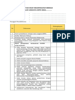 Daftar Isian Kelengkapan Berkas Administrasi