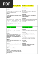 Answer Sheet-Starter and One