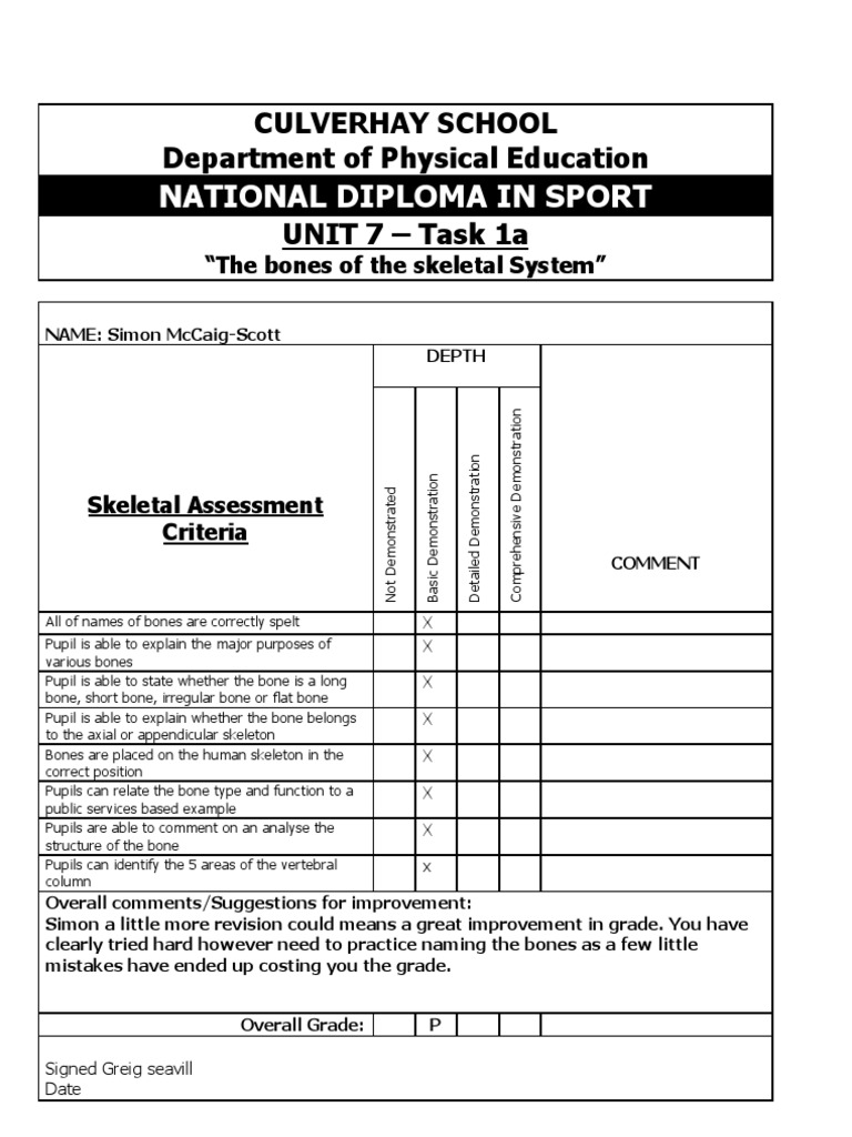 Skeletal System Assessment Overview | PDF