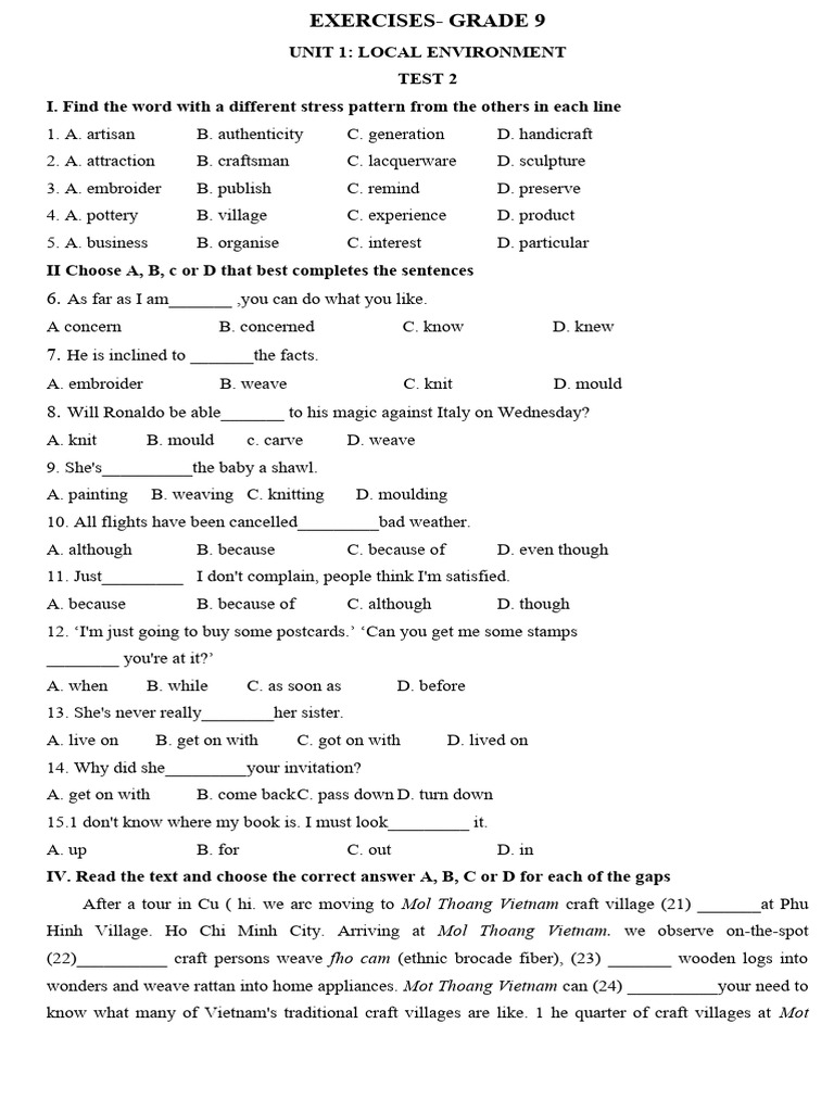 Grade 9 Exercises on Language Skills | PDF | Ancient Egypt | Egyptian ...