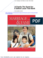 Marriage and Family The Quest For Intimacy 8th Edition Lauer Test Bank