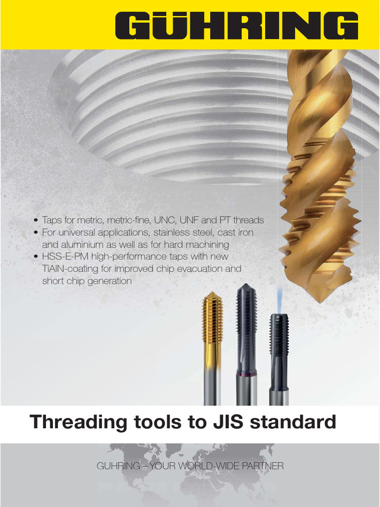 Catalogo Machuelos Threading Tools To Jis Standard | PDF | Heat ...