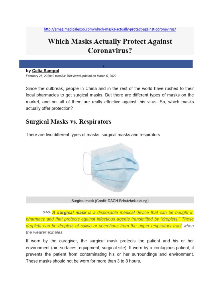 Explanation On Masks PDF Personal Protective Equipment Workplace
