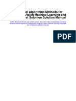 Numerical Algorithms Methods For Computer Vision Machine Learning and Graphics 1st Solomon Solution Manual