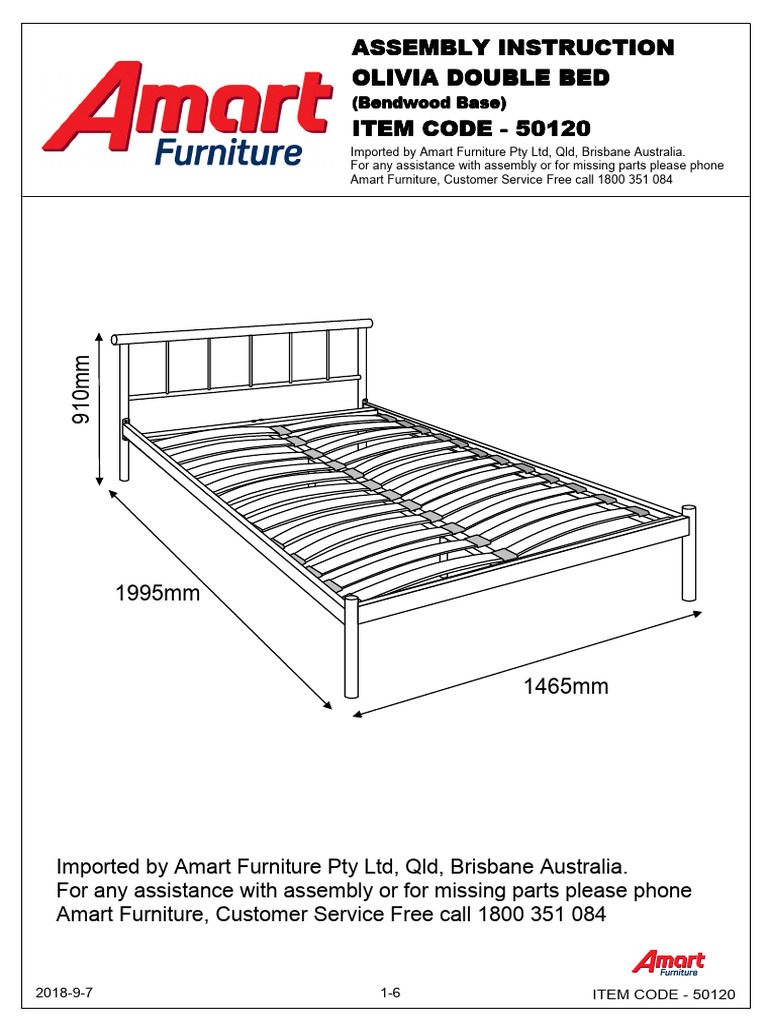 Olivia Double Bed Ai 50120 PDF Bed Screw