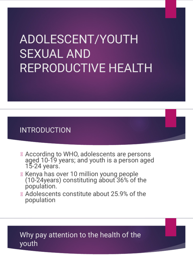Youth Sexual and Reproductive Health | PDF | Adolescence | Behavioural ...
