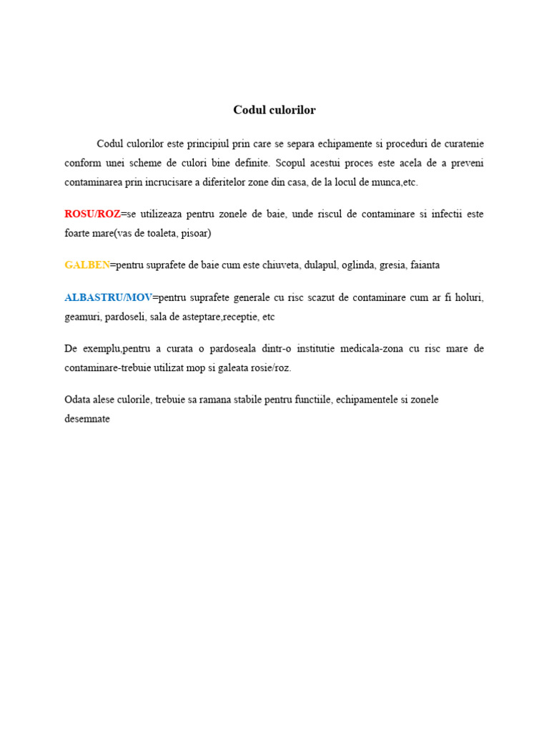Coduri Culori Lavete | PDF