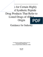 Andas For Certain Highly Purified Synthetic Peptide Drug Products That Refer To Listed Drugs of Rdna Origin