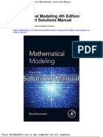 Mathematical Modeling 4th Edition Meerschaert Solutions Manual