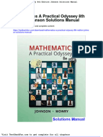Mathematics A Practical Odyssey 8th Edition Johnson Solutions Manual