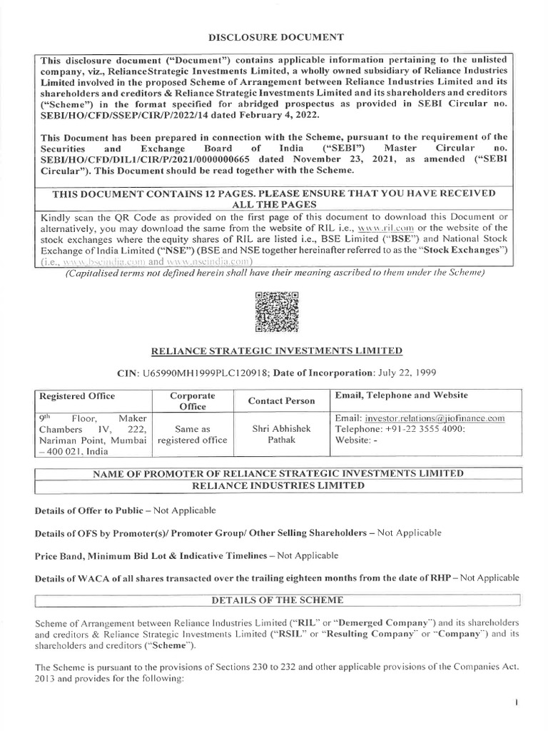 Disclosure Document-RSIL | PDF
