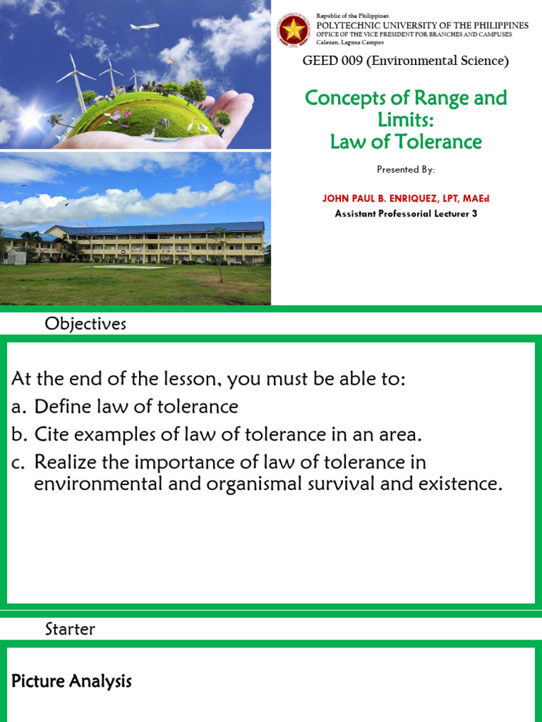 Week-4-Law-of-Tolerance | PDF | Natural Environment | Physical Geography