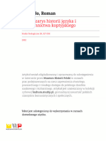 Krótki Zarys Historii Języka I Piśmiennictwa Koptyjskiego