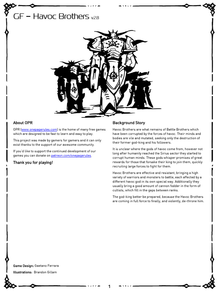 Gf havoc brothers v2 8 download free pdf securities ballistics