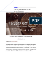 BOSQUEJO EXPOSITIVO 1 Corintios 8 1 13 Cuestiones Sobre Los Alimentos