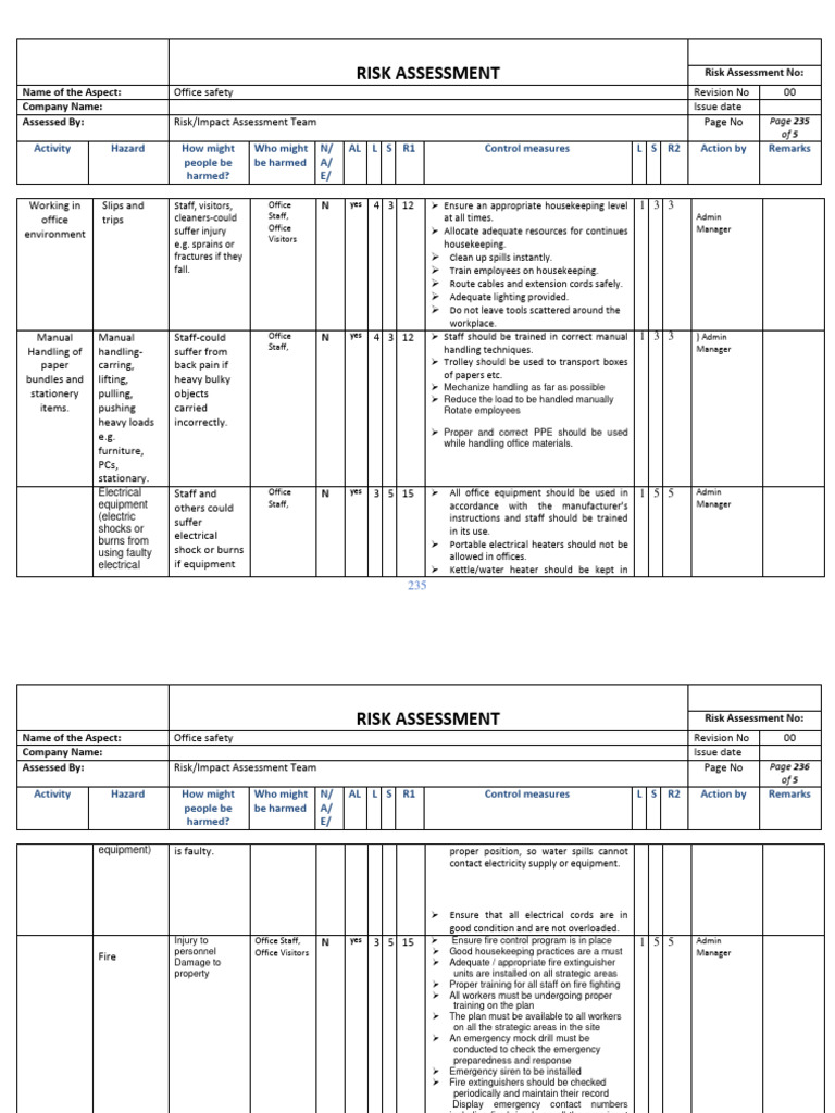 Office Safety Risk Assessment Guide | PDF | Risk | Risk Assessment