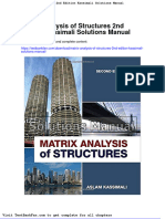 Matrix Analysis of Structures 2nd Edition Kassimali Solutions Manual