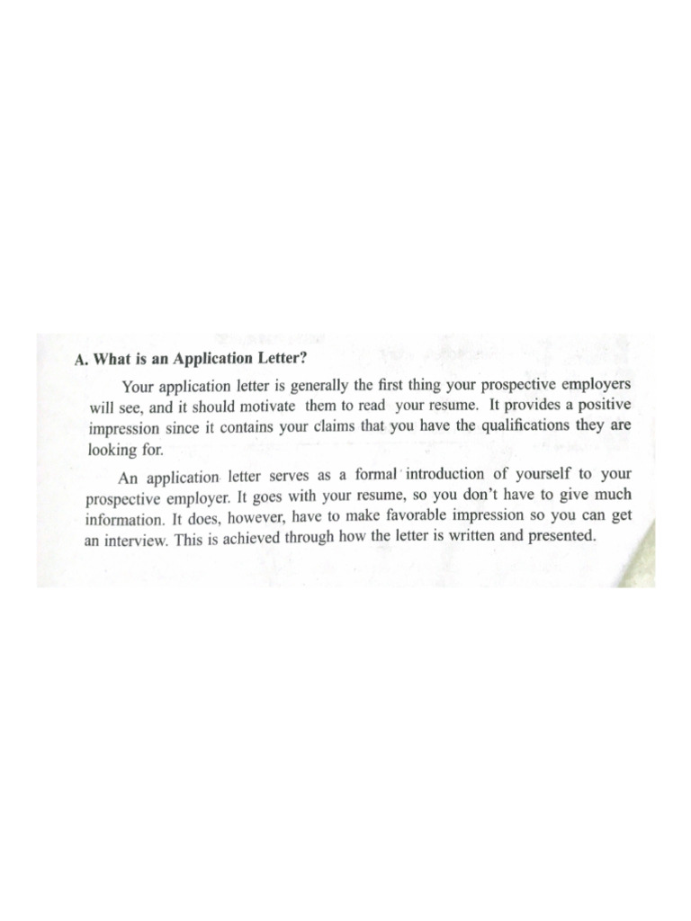A. What Is An Application Letter 1 | PDF