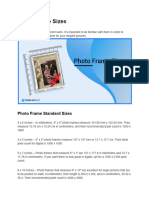Photo Frame Sizes PDF