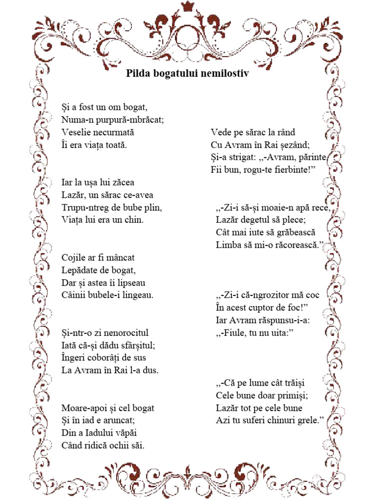 Pilda Bogatului Nemilostiv | PDF