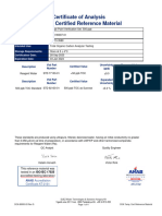 Certificate of Analysis Sievers Certified Reference Material