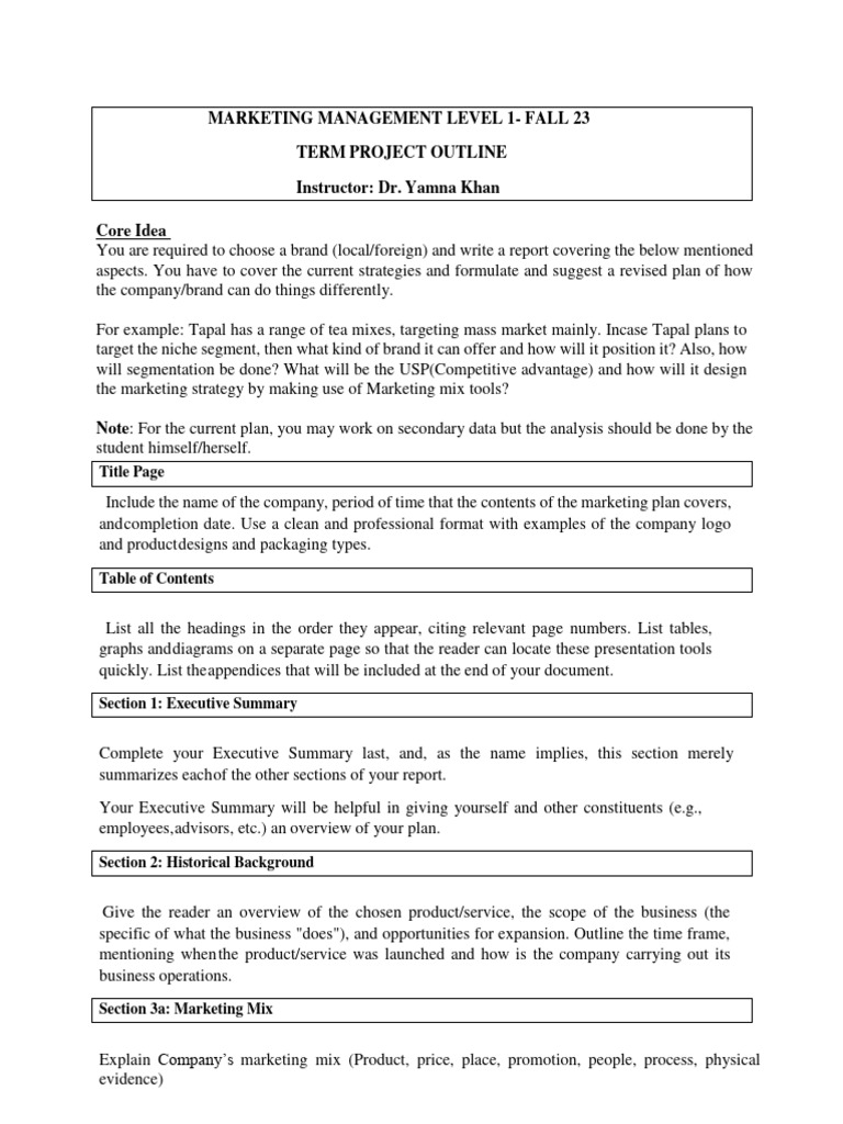 Marketing Management Project Outline | PDF | Marketing | Pricing