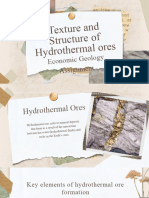 Texture and Structure of Hydrothermal Ores