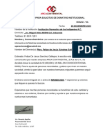 Formato Solicitud Donativo AC (Recuperado automAÃ - Ticamente) SOLICITUD ELABORADA CASA INDI