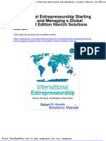 International Entrepreneurship Starting Developing and Managing A Global Venture 3rd Edition Hisrich Solutions Manual