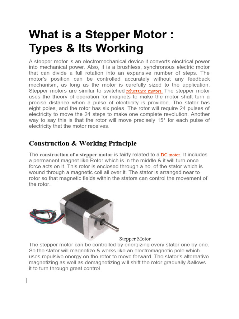 What is a Stepper Motor PDF Electric Motor Electricity