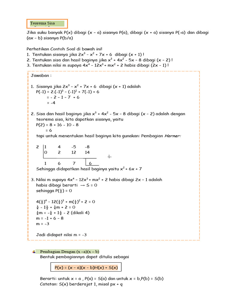 Materi Teorema Sisa Pdf