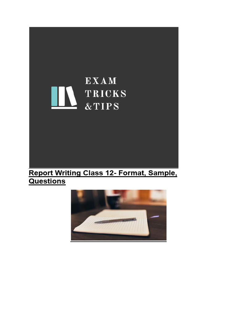 Report writing class xii pdf