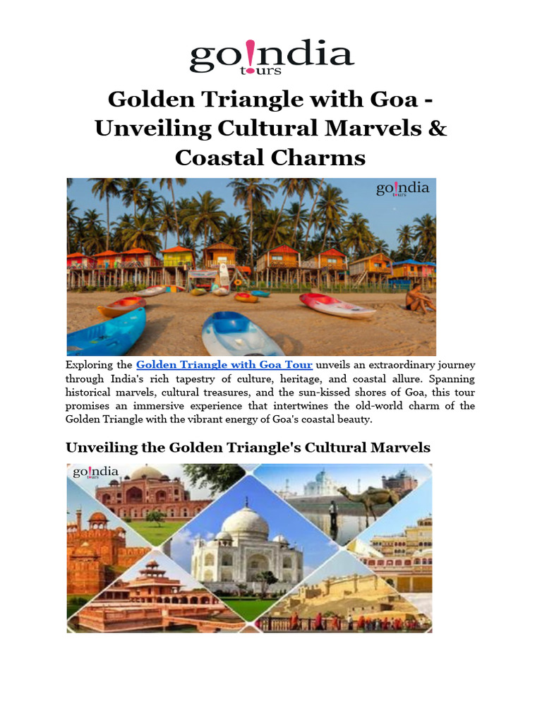 Golden Triangle With Goa - Unveiling Culture & Coastal Charms | PDF ...