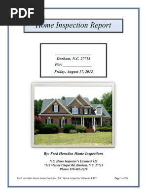 Sample Home Inspection Report