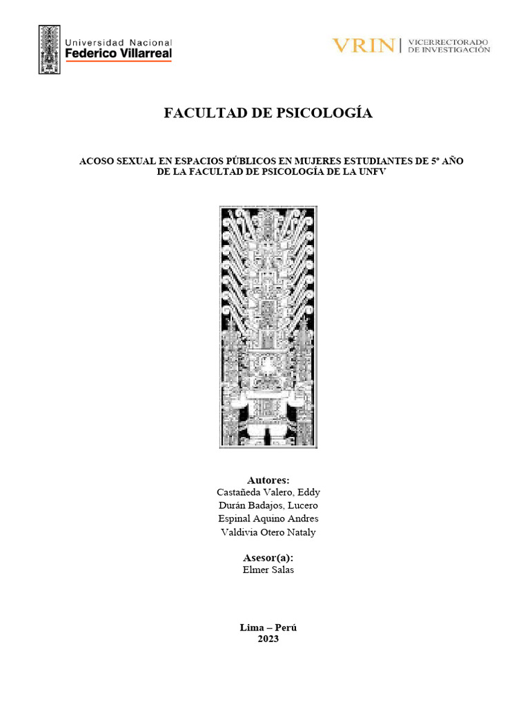 Informe Final - Acoso Sexual Callejero | PDF | La violencia contra las ...