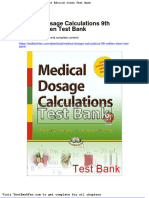 Medical Dosage Calculations 9th Edition Olsen Test Bank