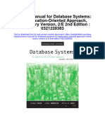 Solution Manual For Database Systems An Application Oriented Approach Introductory Version 2 e 2nd Edition 0321228383