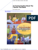 Interpersonal Communication Book The 13th Edition Devito Test Bank