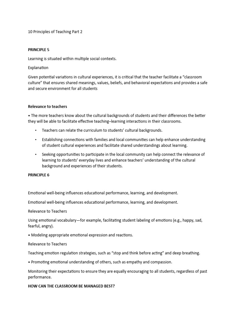 10 Principles of Teaching Part 2-Sept 29 | PDF | Educational Assessment
