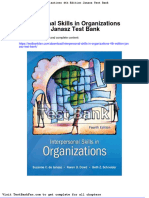 Interpersonal Skills in Organizations 4th Edition Janasz Test Bank