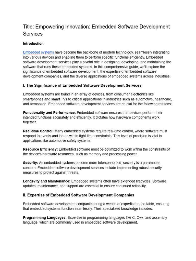 Title - Empowering Innovation - Embedded Software Development Services ...