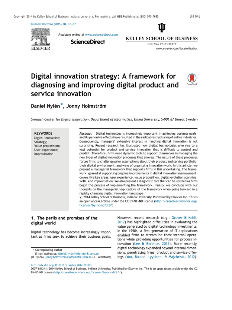 UAS - ITB - Case Study - Digital Innovation Strategy A Framework For ...