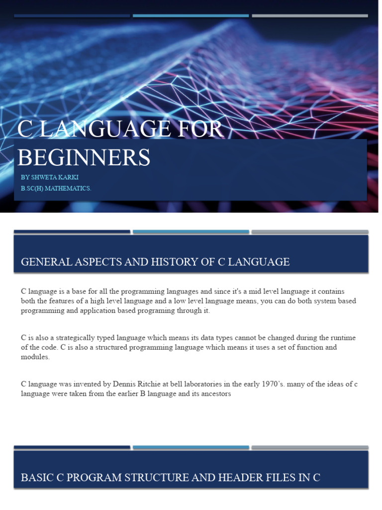 Basic Programs Of C Language For Beginners